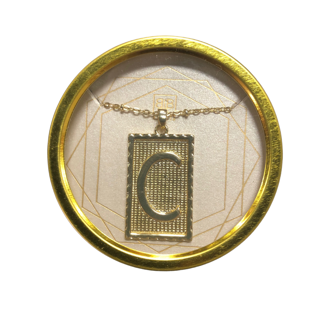 {B.B. Lila} Remember My Name Initial Necklace-C