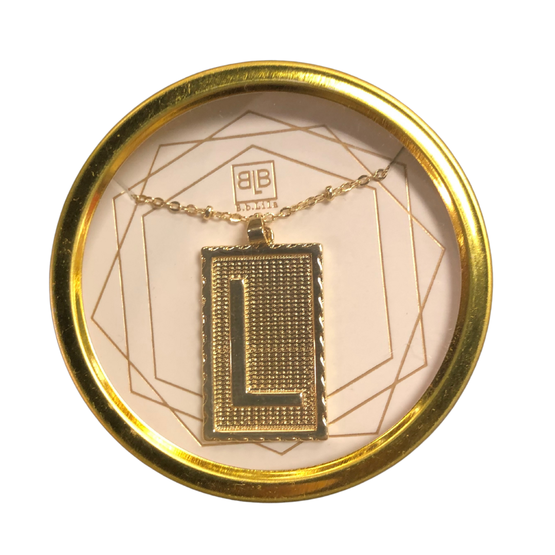 {B.B. Lila} Remember My Name Initial Necklace-L