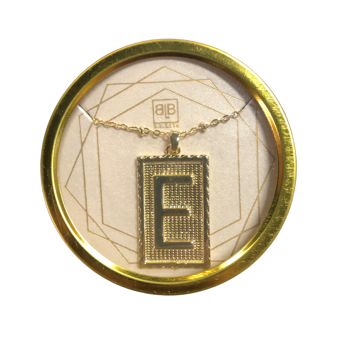 {B.B. Lila} Remember My Name Initial Necklace-E