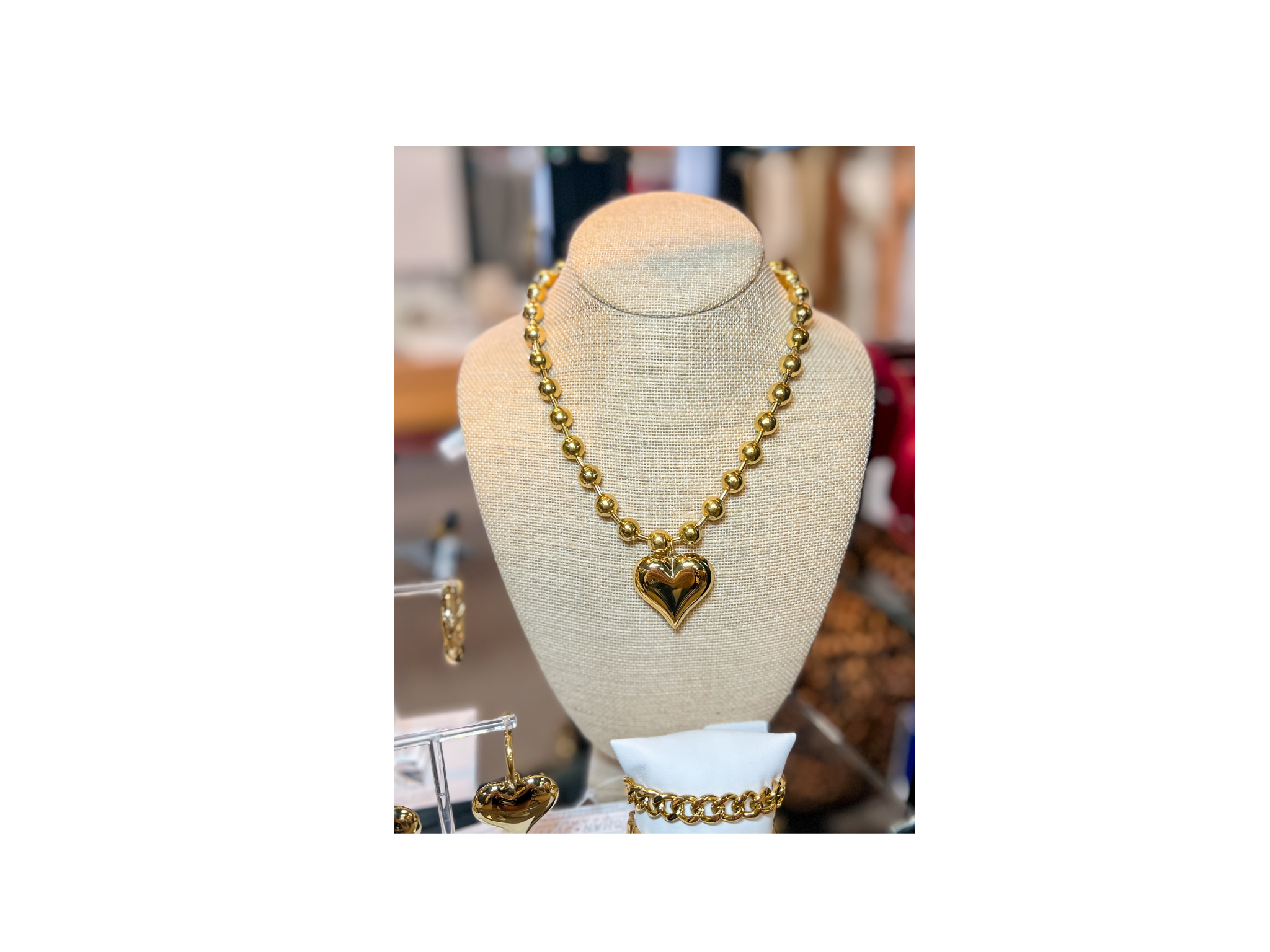 Deb's Chunky Heart Necklace-Gold