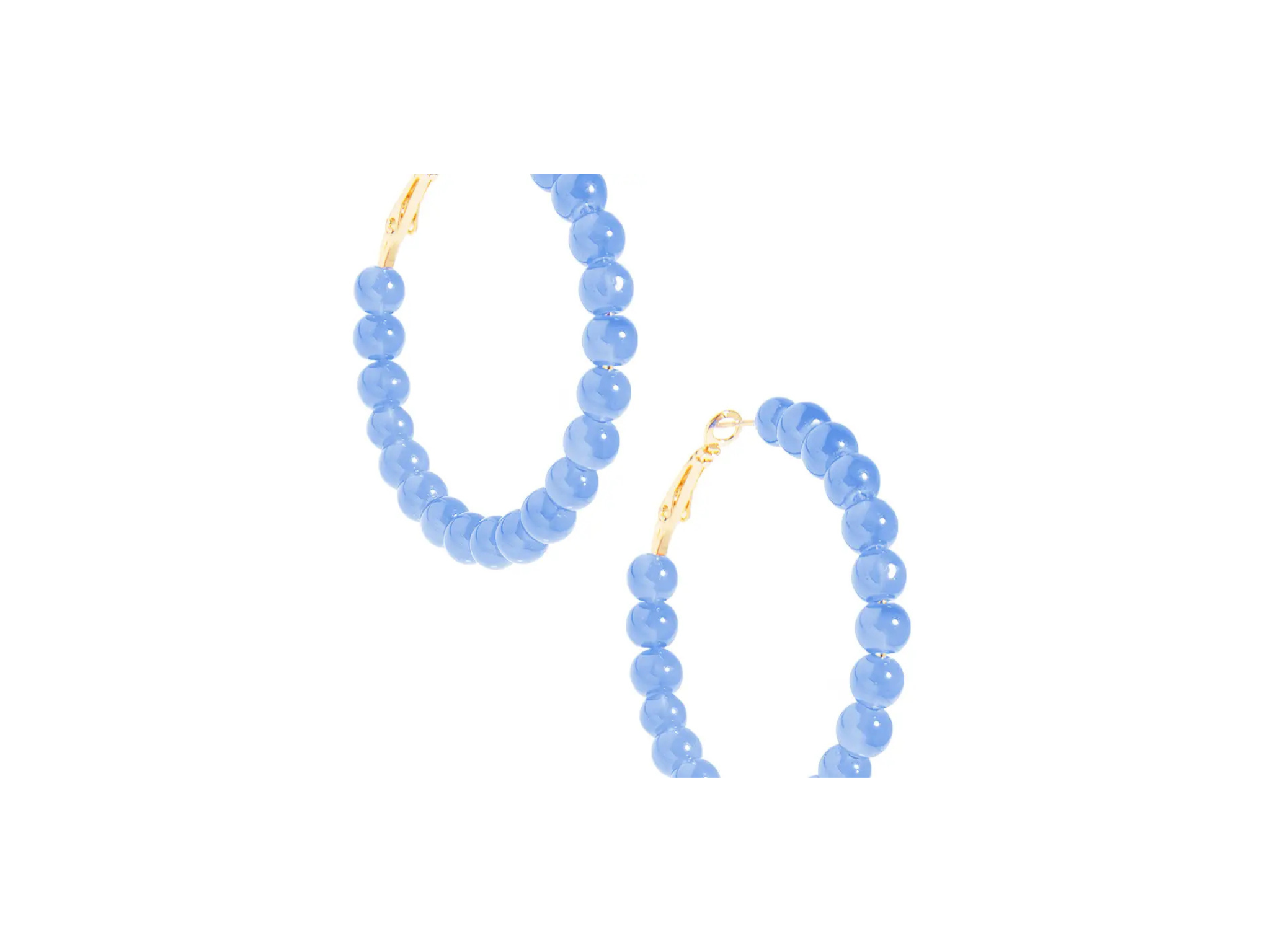 Lexi Glass Bead Hoop Earring-Light Blue