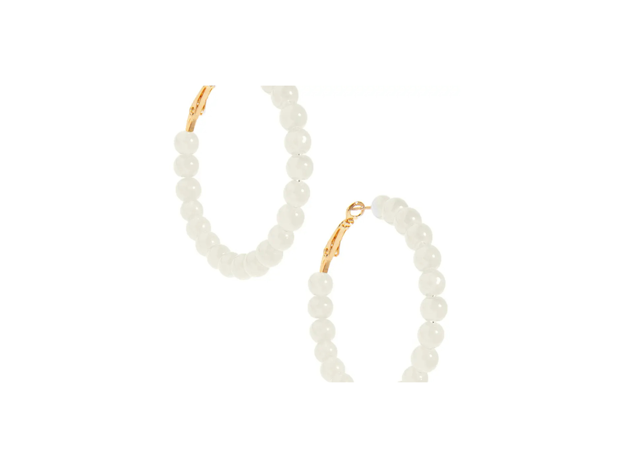 Lexi Glass Bead Hoop Earring-White