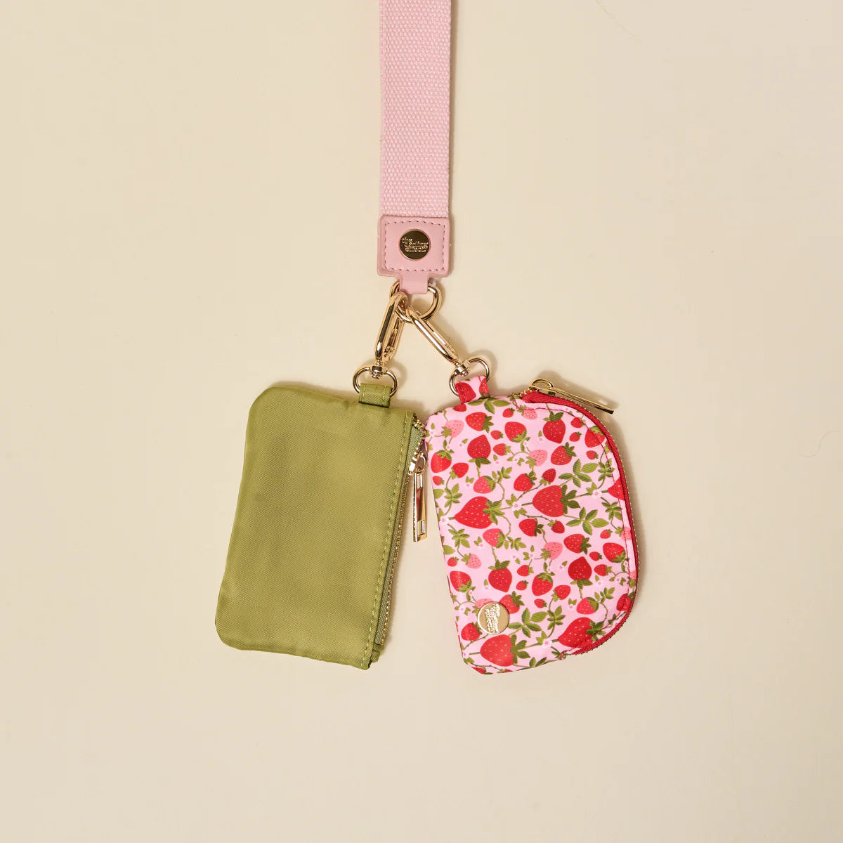 Dynamic Duo Pouch Wristlet- Strawberry Fields