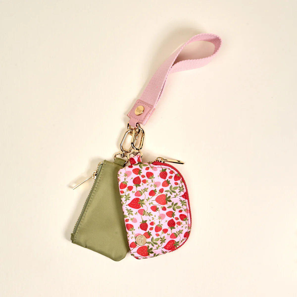 Dynamic Duo Pouch Wristlet- Strawberry Fields