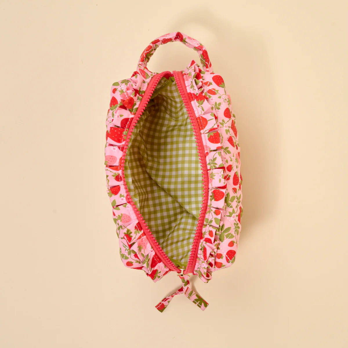 Essentials Quilted Cosmetic Pouch - Strawberry Fields