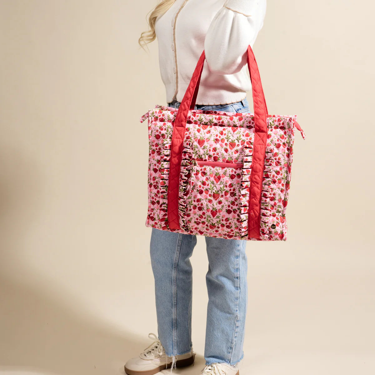 The Everyday Quilted Tote Bag - Strawberry Fields