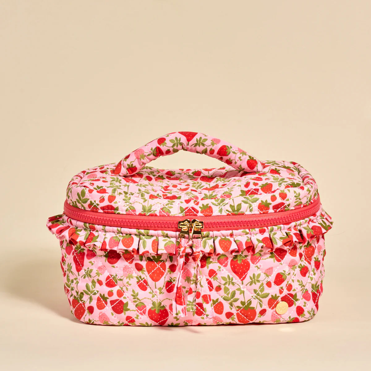 Glam & Go Quilted Cosmetic Bag - Strawberry Fields