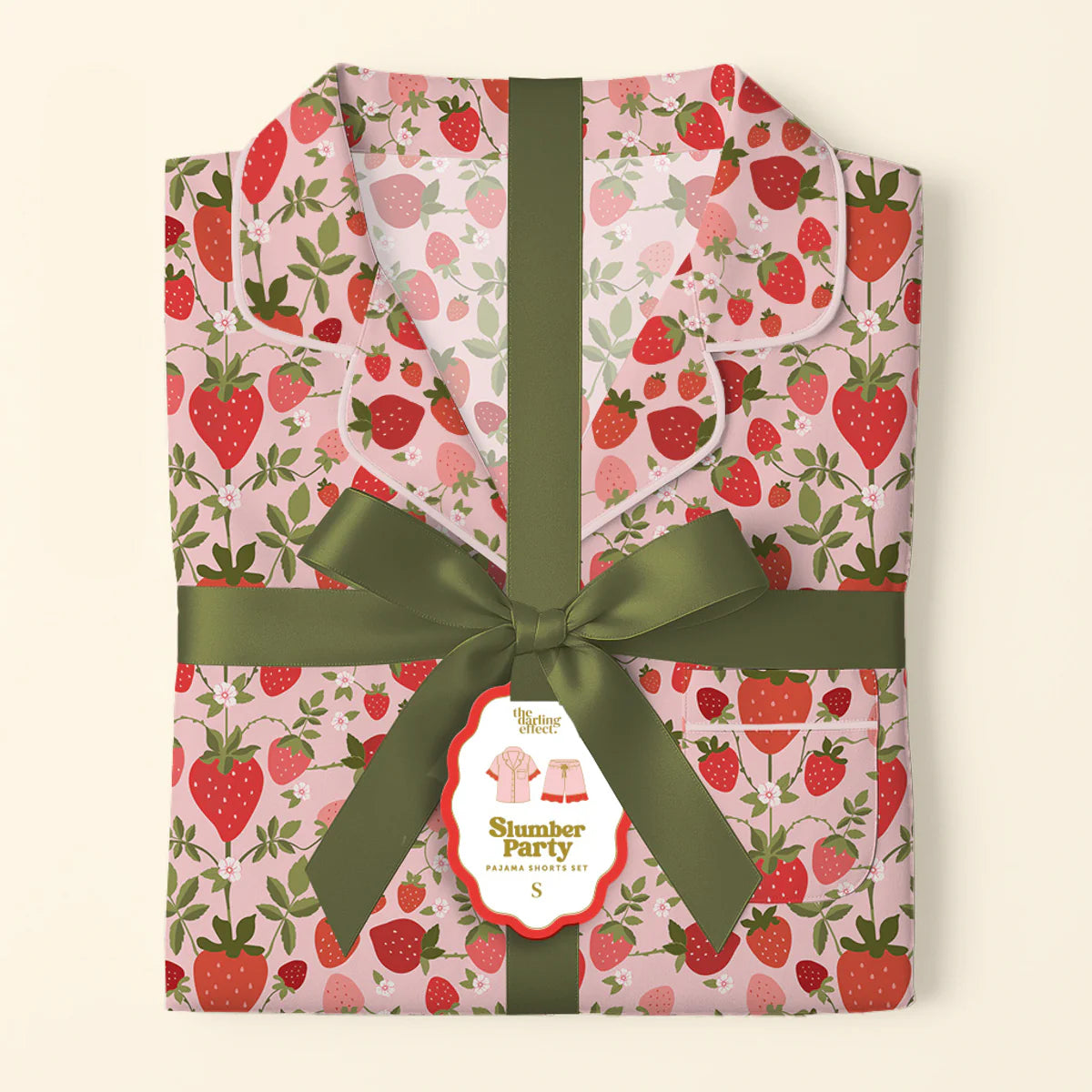 Slumber Party Pajama Short Set - Strawberry Fields