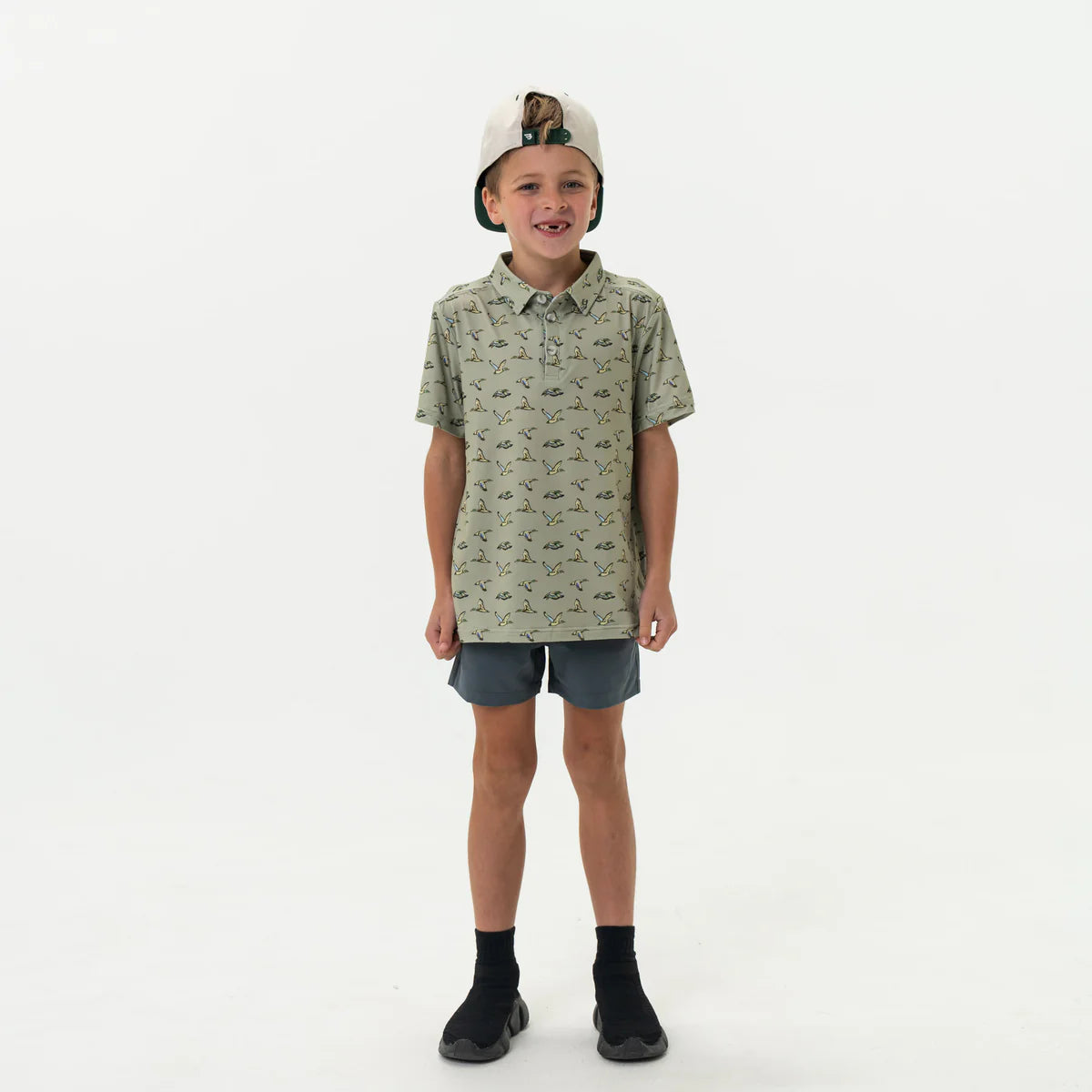 [Burlebo]Youth - Performance Polo - Flying Ducks Green