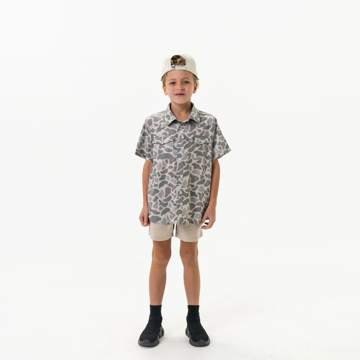 [Burlebo]Youth-Performance Western Shirt-Classic Deer Camo