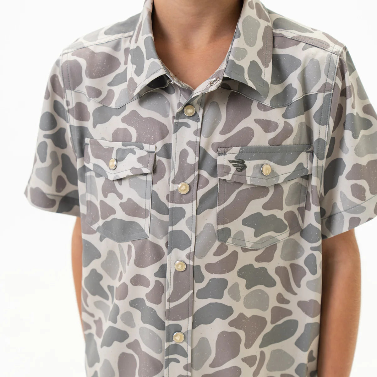 [Burlebo]Youth-Performance Western Shirt-Classic Deer Camo