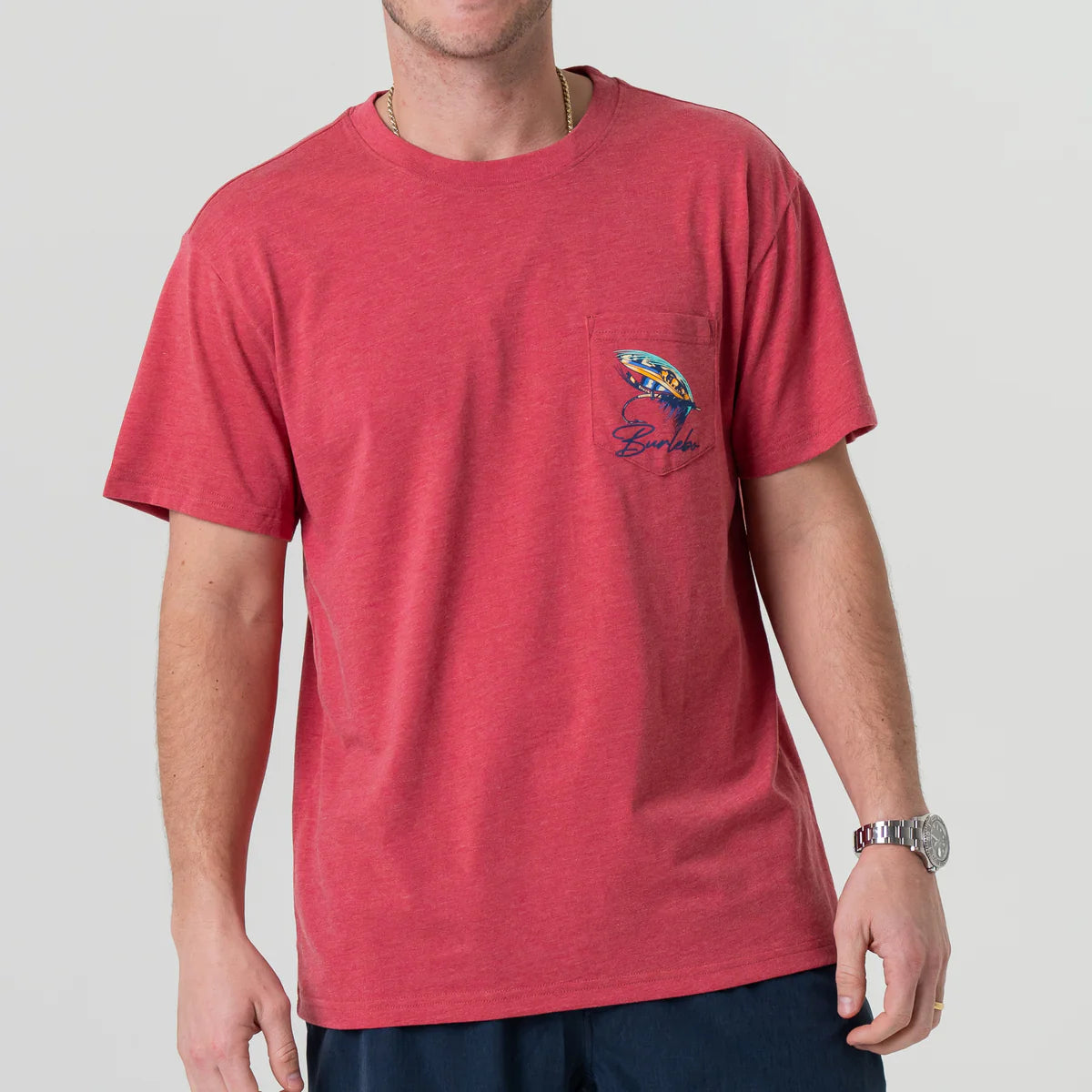 [Burlebo] Big Fly Tee - Heather Crimson