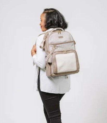 Boss Plus Large Diaper Bag Backpack- Vanilla Latte