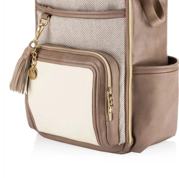 Boss Plus Large Diaper Bag Backpack- Vanilla Latte