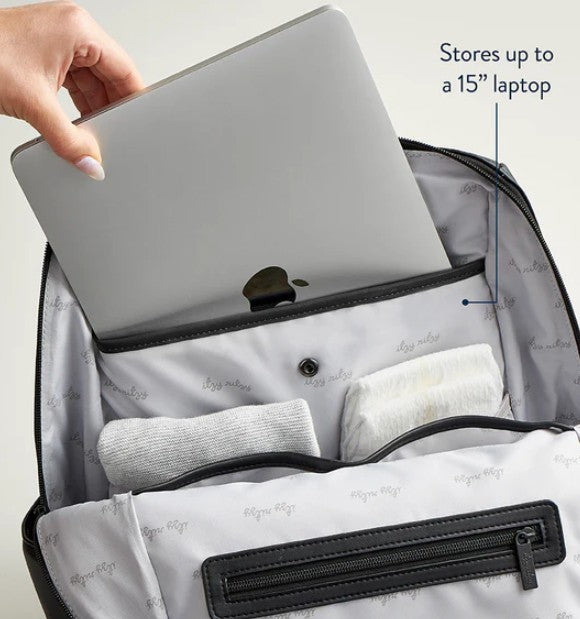 Eras Backpack Midi Diaper Bag- Black