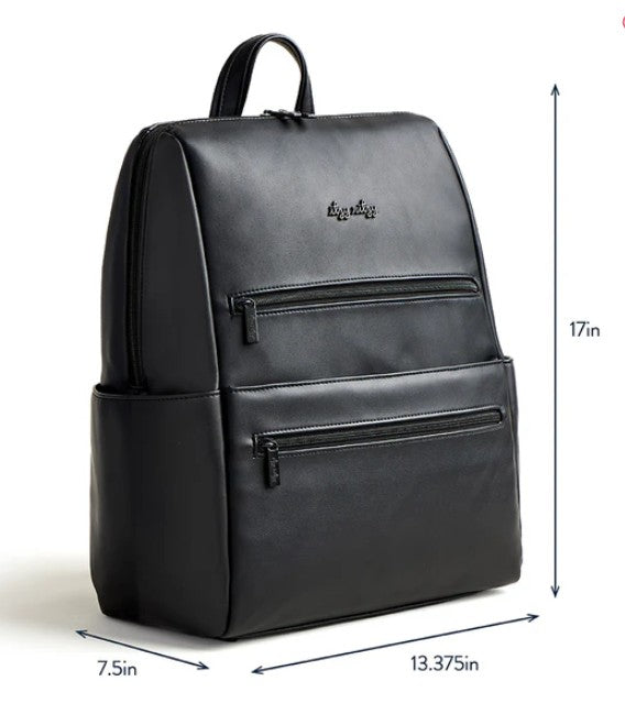 Eras Backpack Midi Diaper Bag- Black