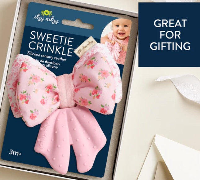 Sweet Crinkle Sensory Teether- Bow