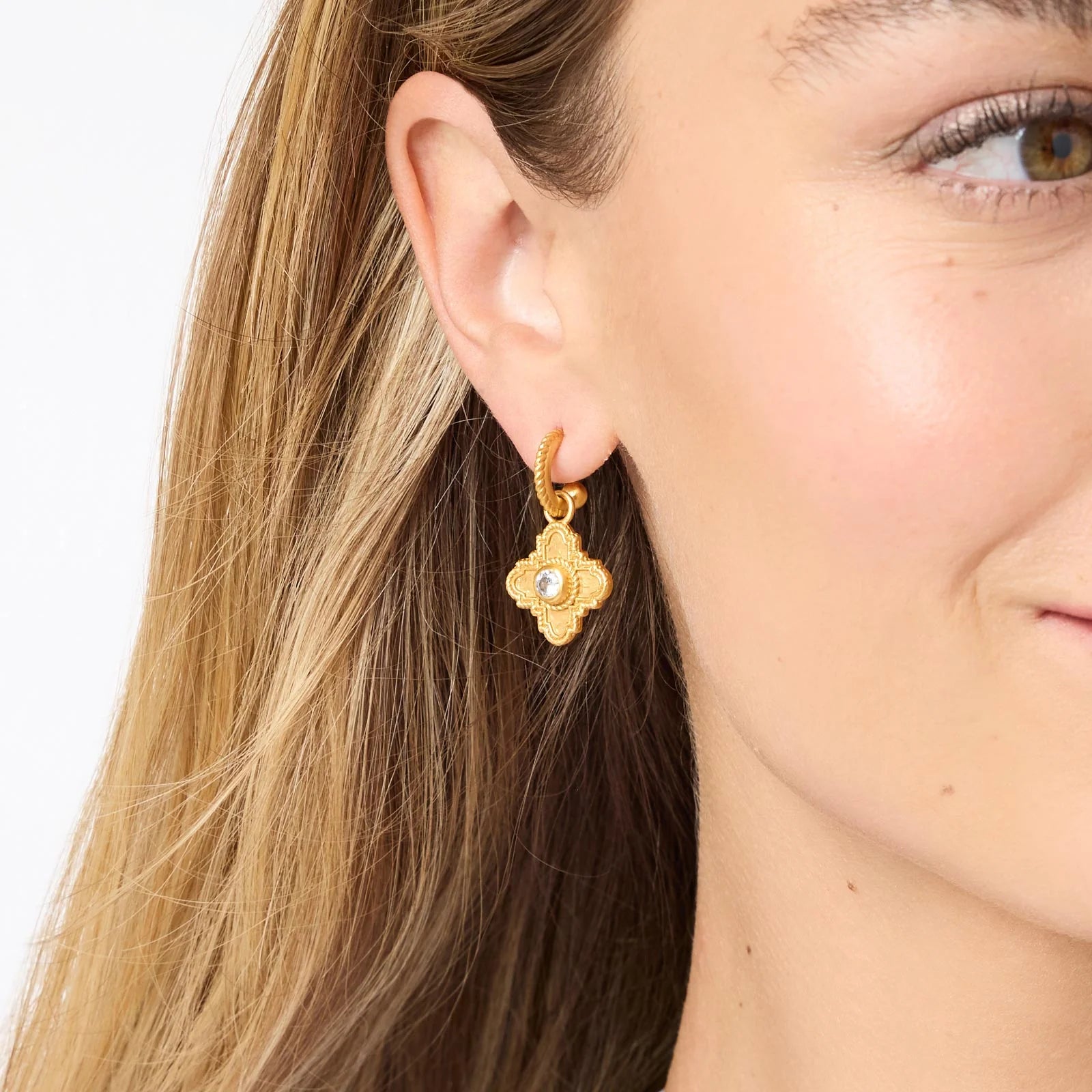 [Julie Vos] Theodora Hoop & Charm Earring-CZ