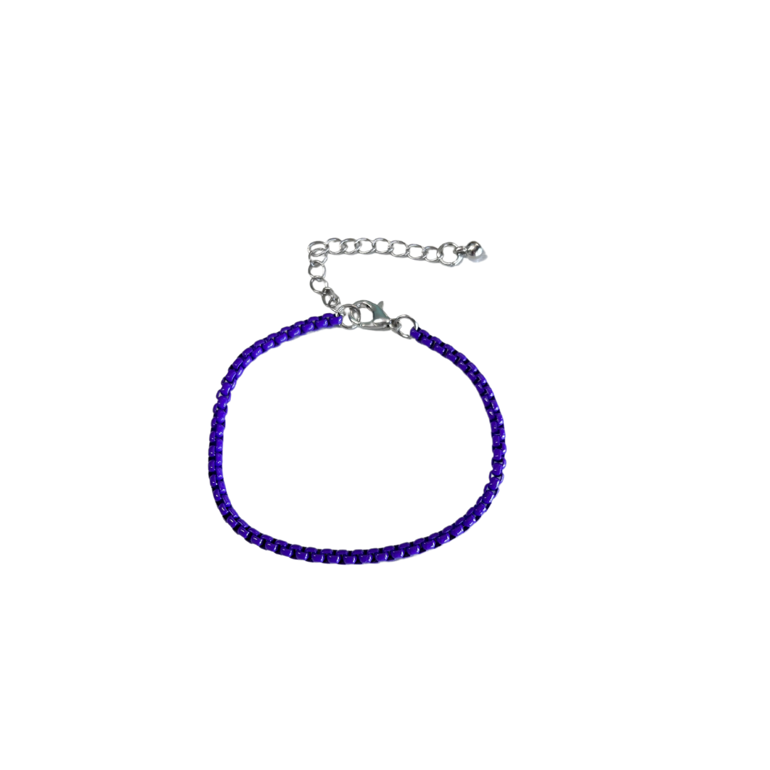 Mini Bright Box Chain Bracelet-Purple