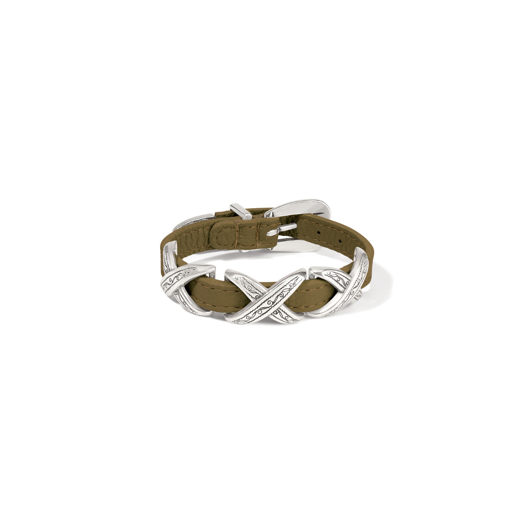 Kriss Kross Etched Bandit Bracelet-Olive