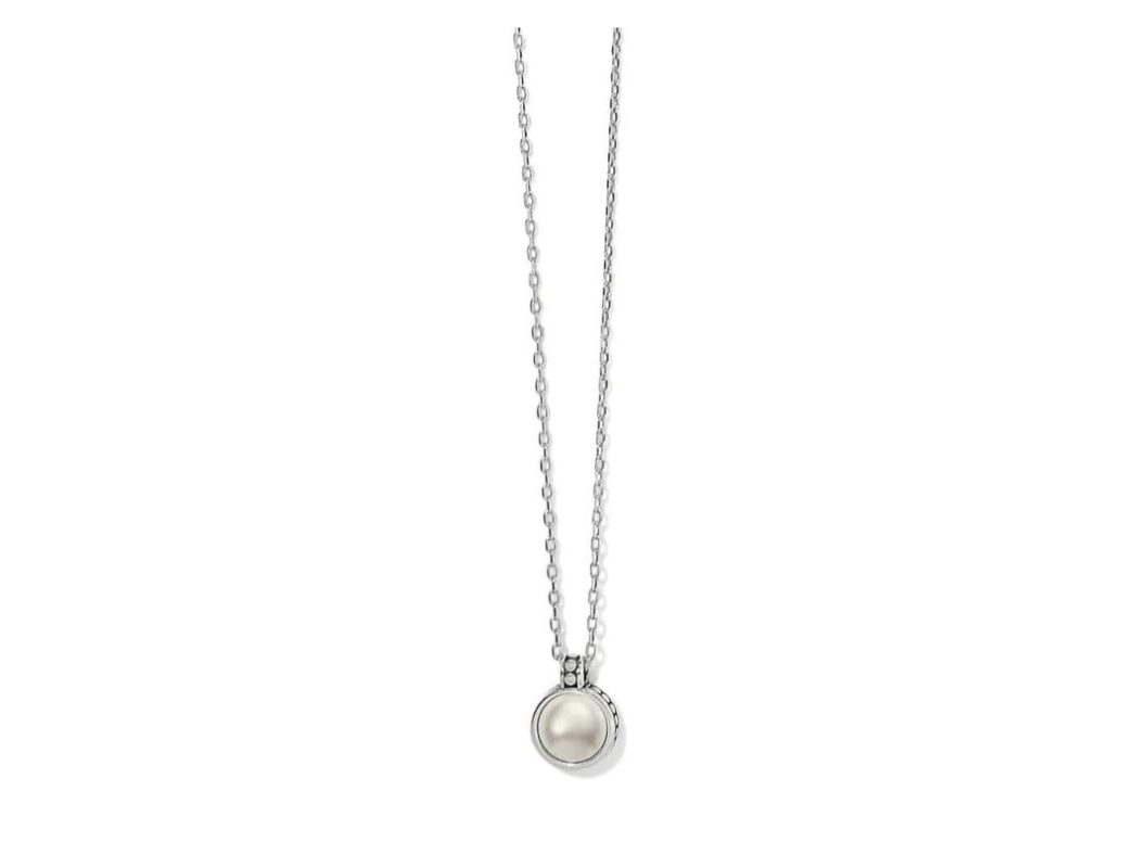 {Brighton} Pebble Dot Pearl Short Necklace-Silver