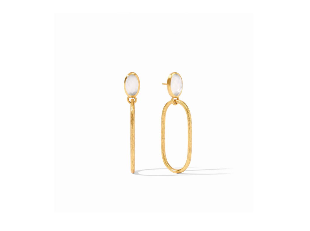 {Julie Vos} Ivy Statement Earring-Gold-Iridescent Clear Crystal