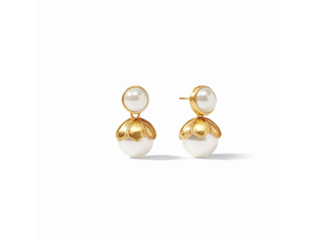 {Julie Vos} Delphine Pearl Statement Earring-Gold-Pearl