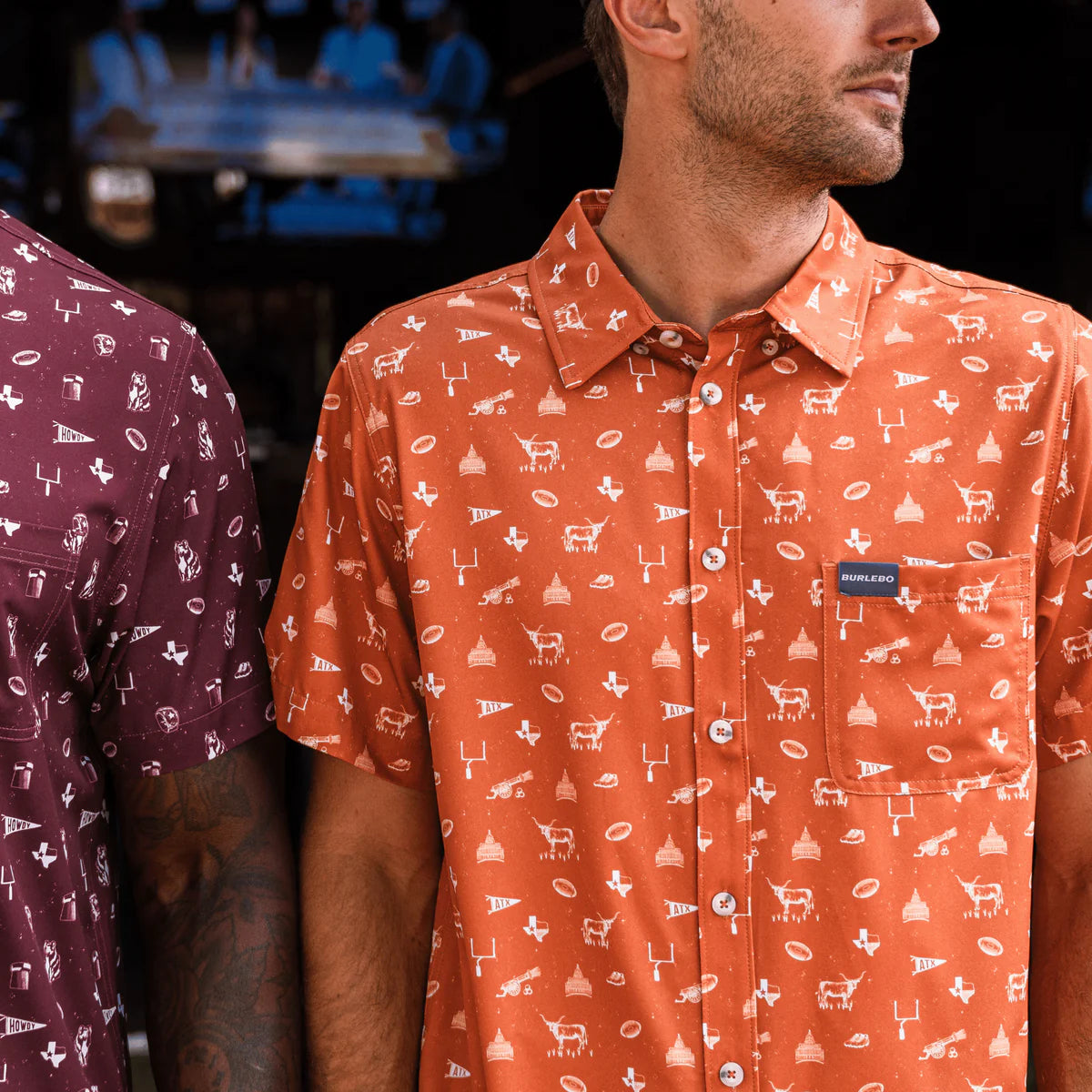 [Burlebo] Performance Button Up-Game Day In Austin