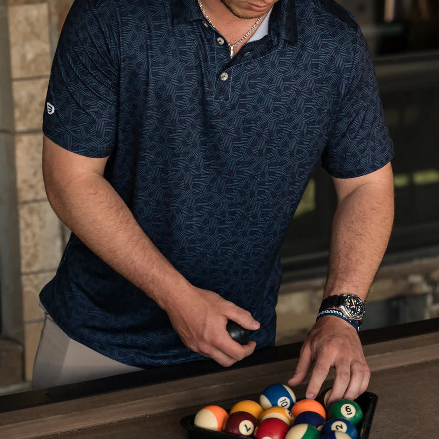 STARS AND STRIPES PERFORMANCE POLO-NAVY