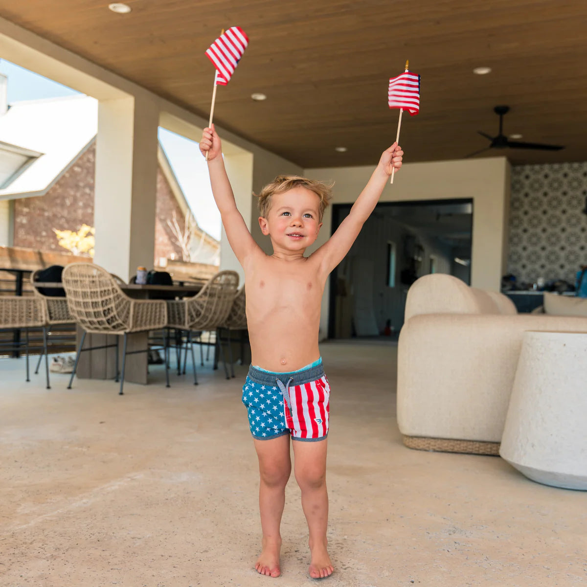[Burlebo] Youth Swim Trunk - Throwback USA