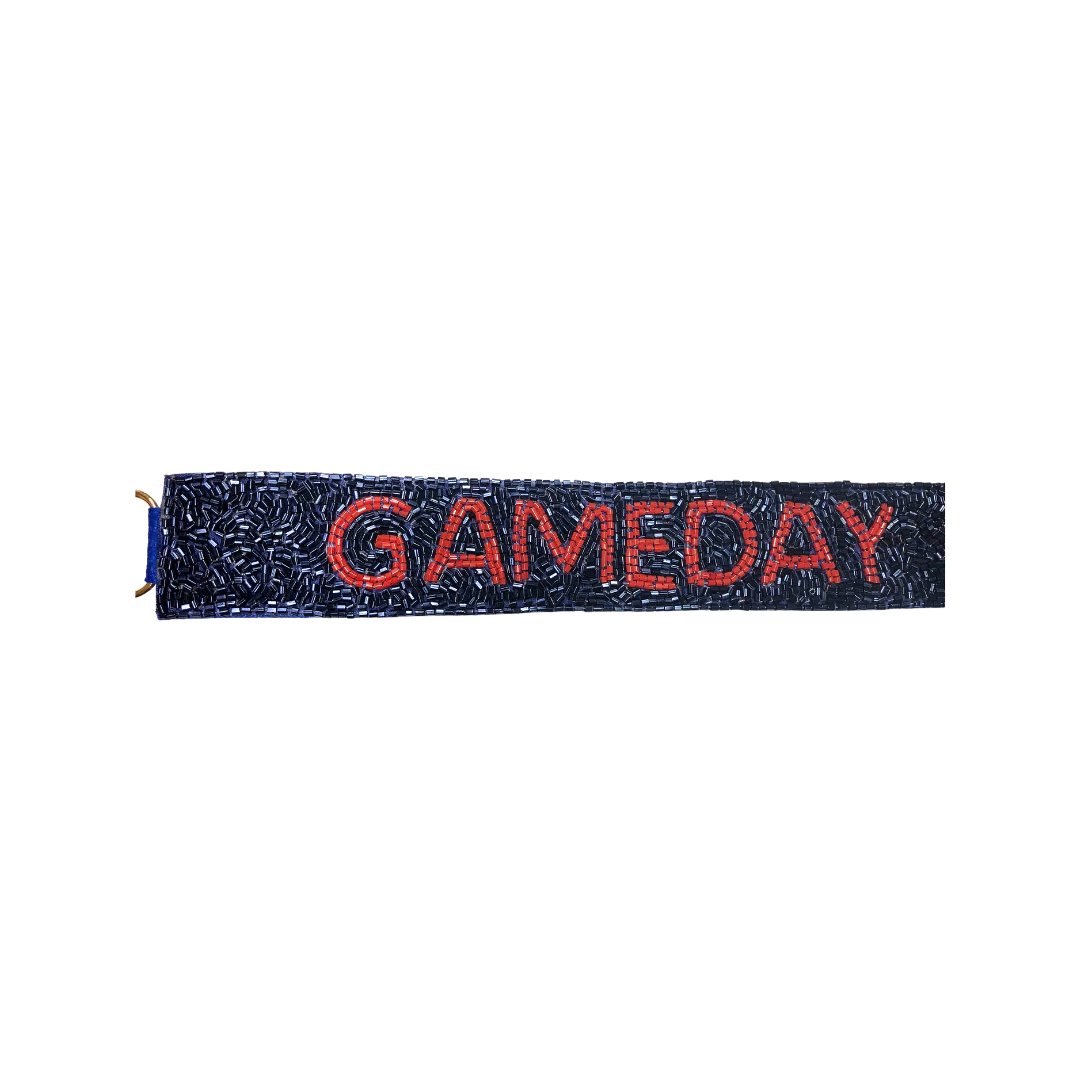 Game Day Beaded Purse Straps-Red/Blue