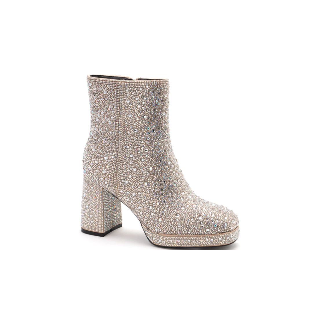 [Corky's] Bussin Clear Rhinestone Boots — The Burlap Sack Boutique