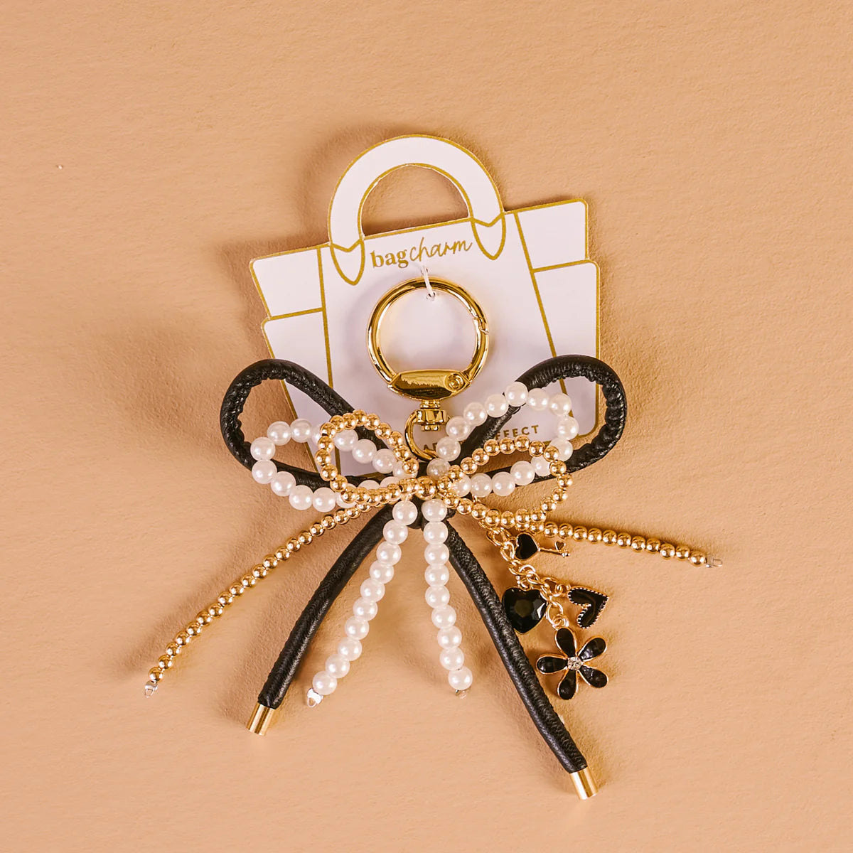 Luxe Glam Layered Bows Bag Charm