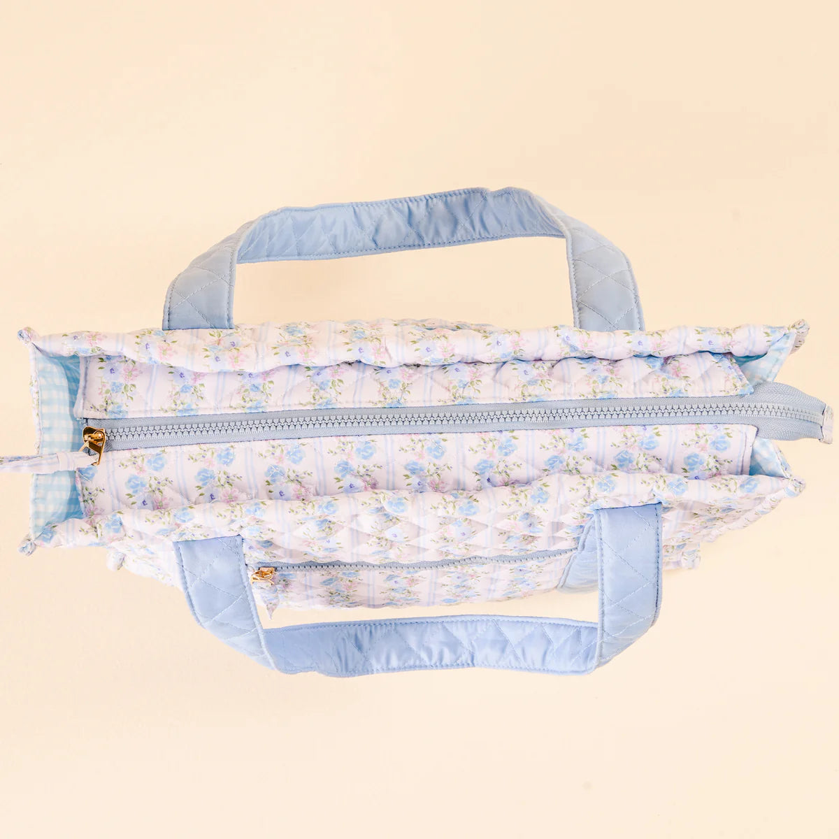 Petal Parade Blue The Everyday Quilted Tote Bag