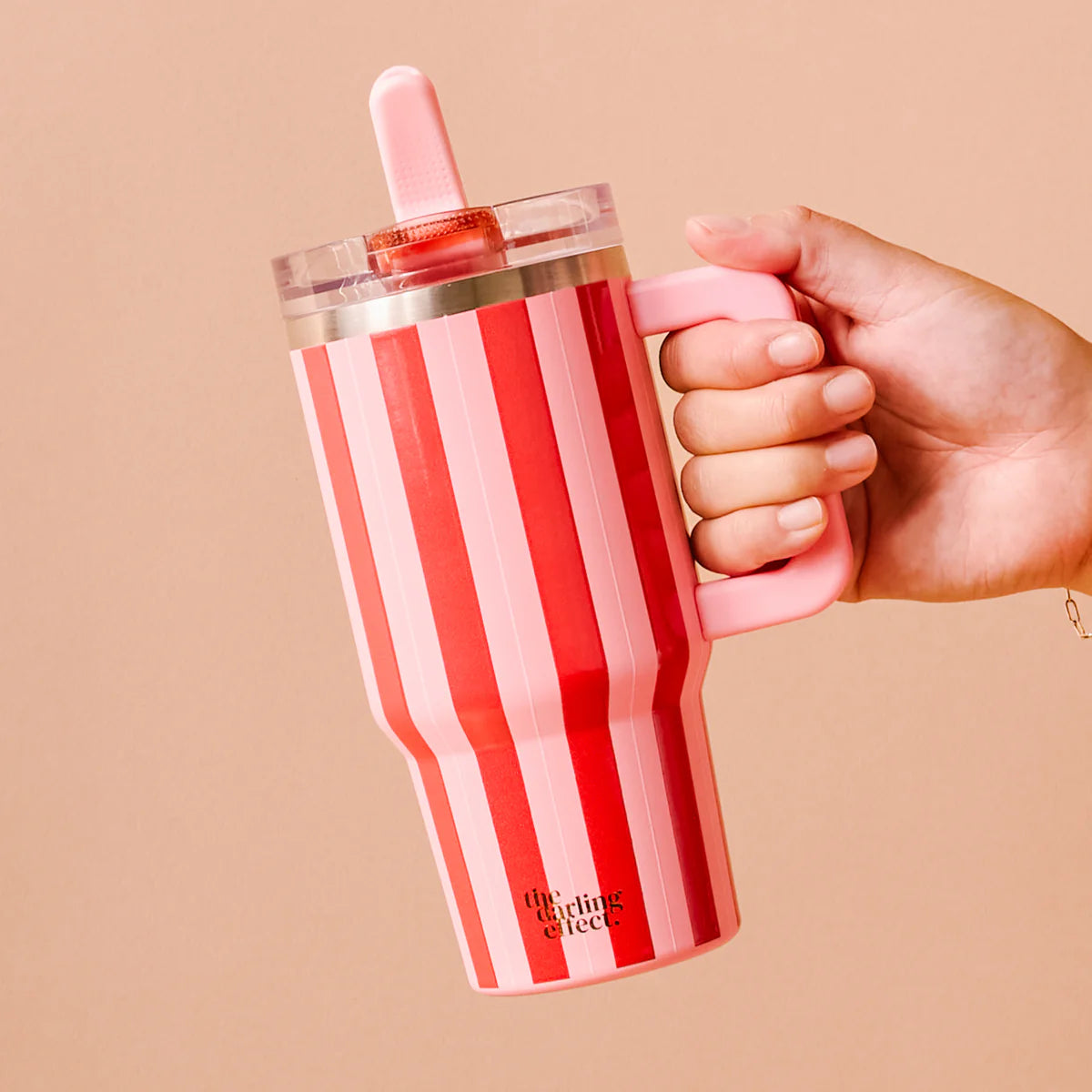 Peppermint Stripes 20 oz Lifestyle Flip Straw Tumbler