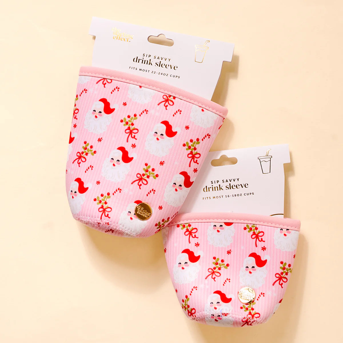Holly Jolly Santa Sip Savvy Drink Sleeve 22-24oz