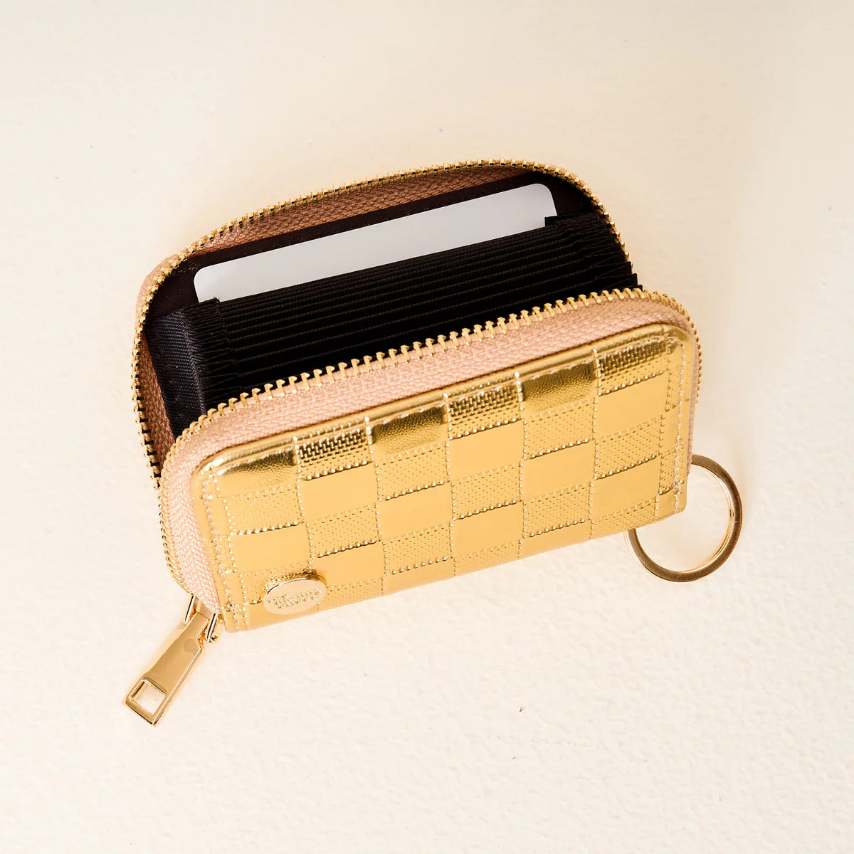 Metallic Gold Zip Around Wallet