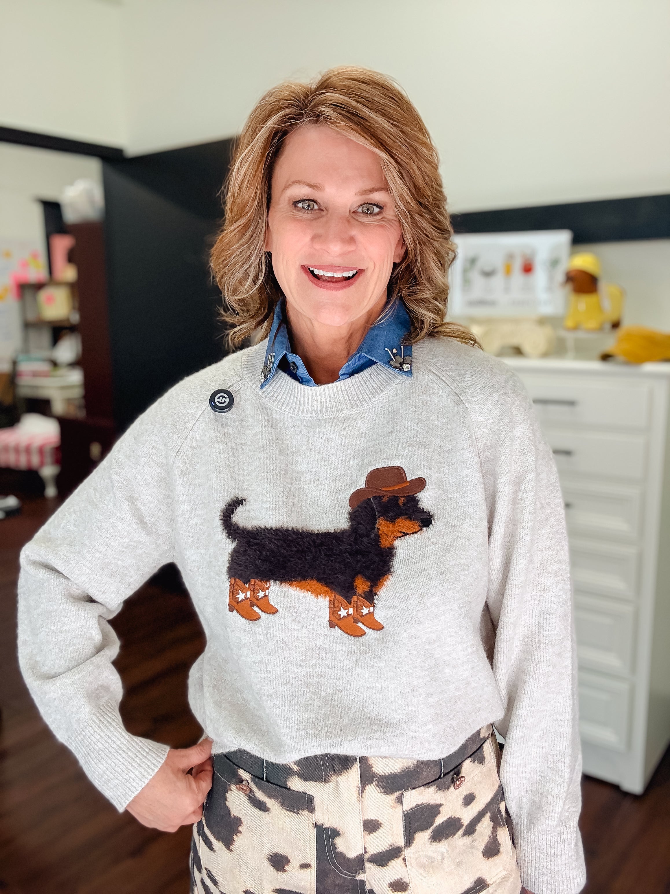 Western Weenie Sweater-Oatmeal
