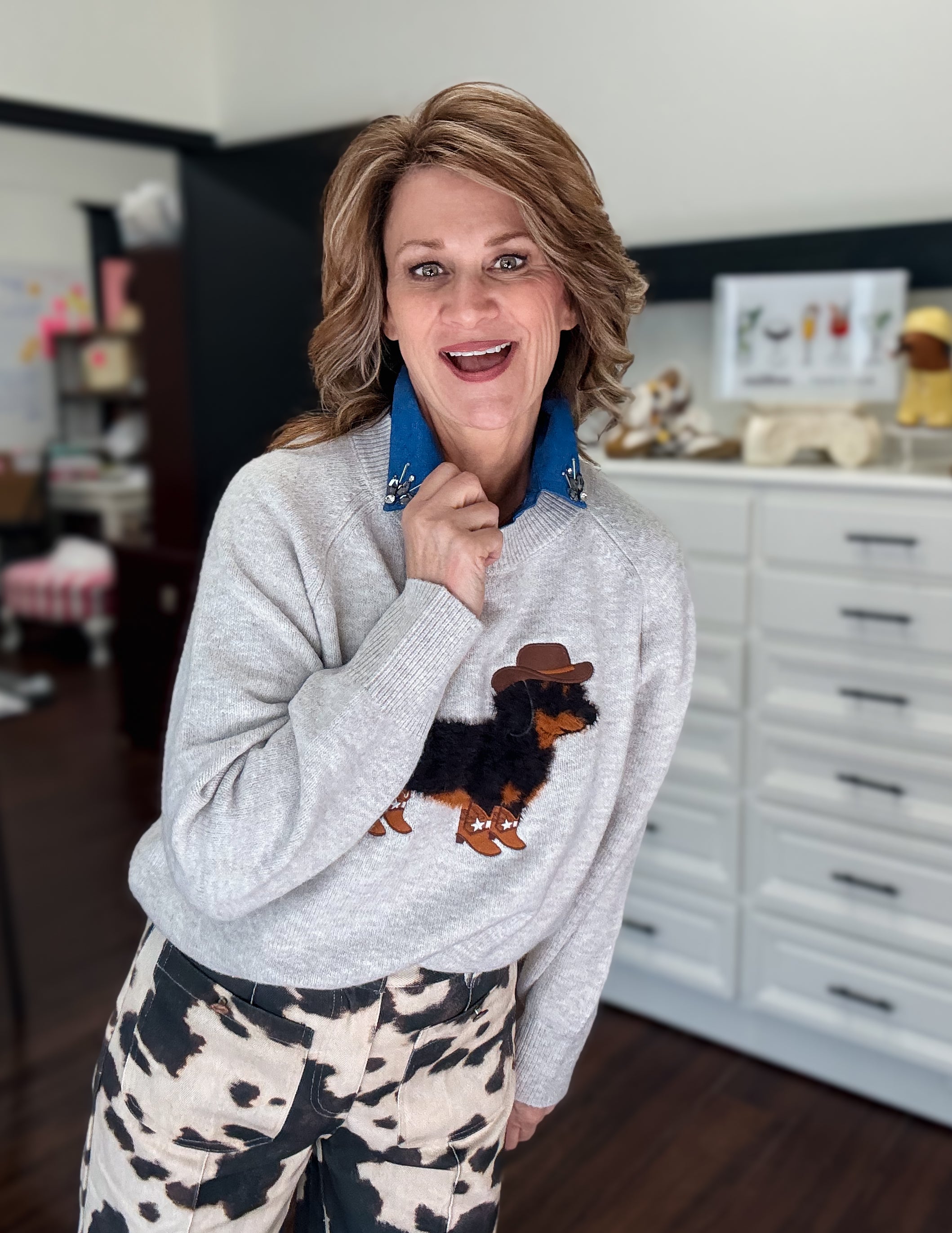 Western Weenie Sweater-Oatmeal
