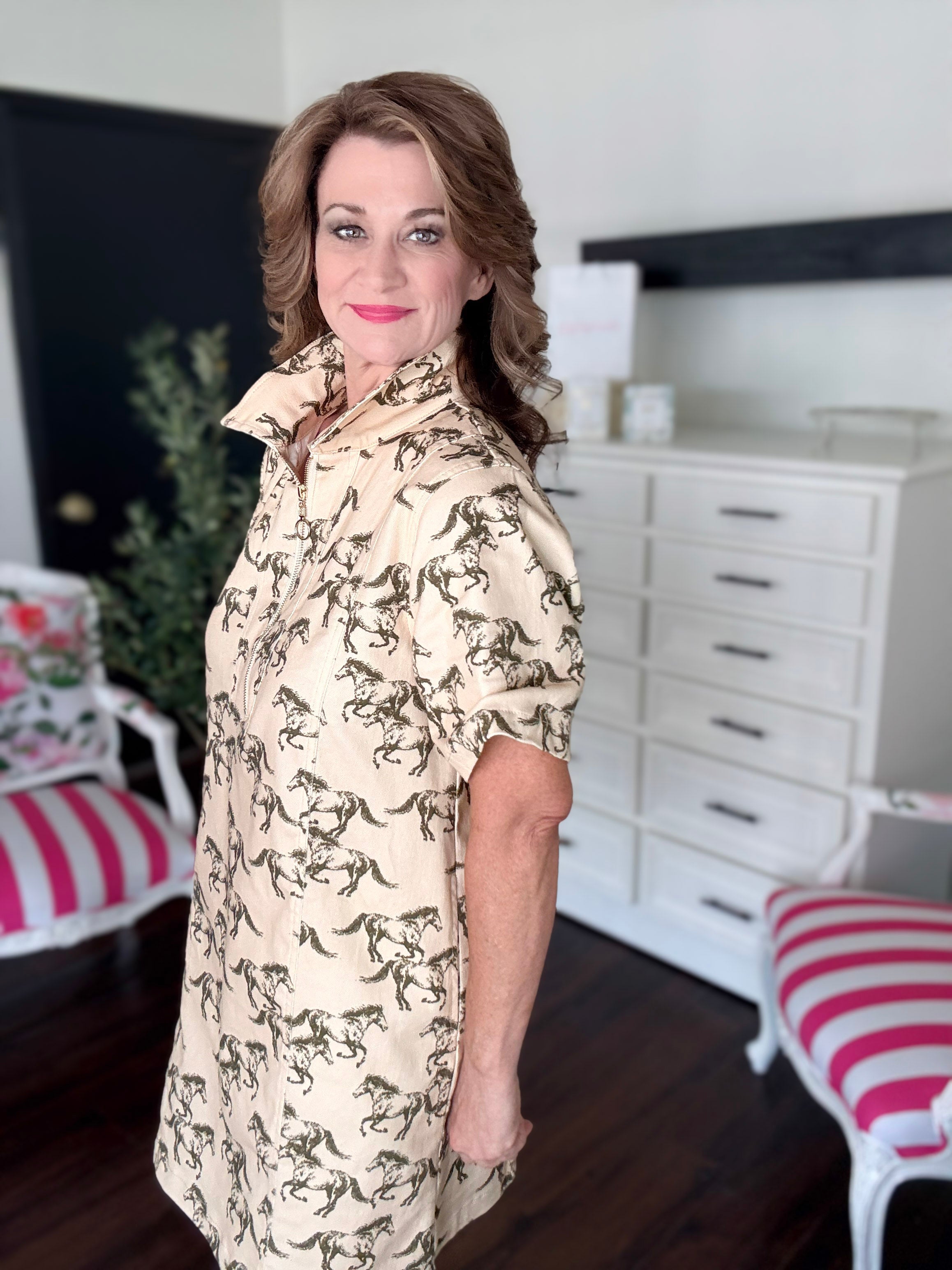 Wide Open Range Dress-Ecru