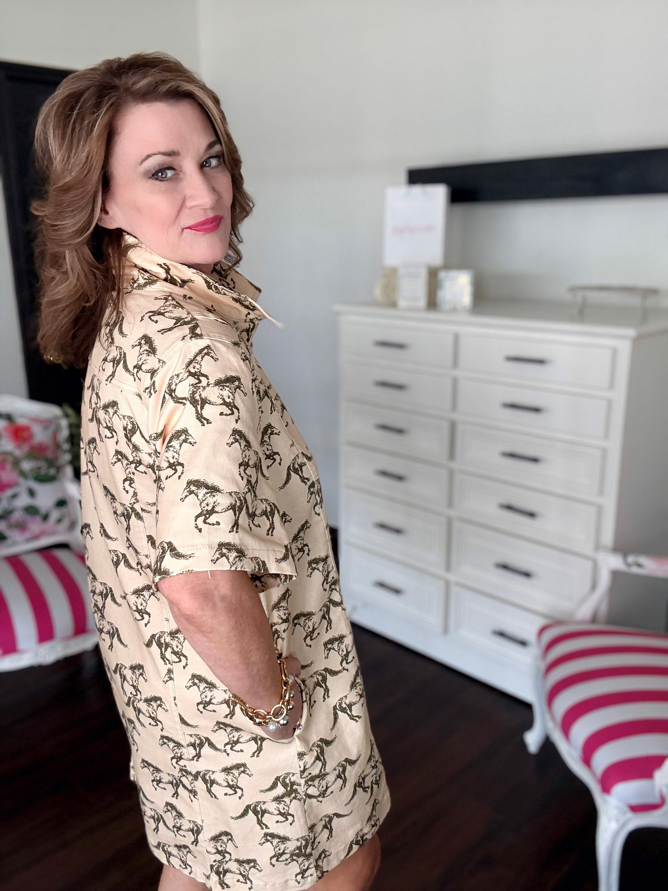 Wide Open Range Dress-Ecru