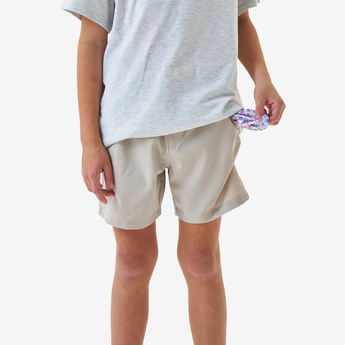 [Burlebo] Youth Everyday Short - Light Khaki - Old Glory Pocket