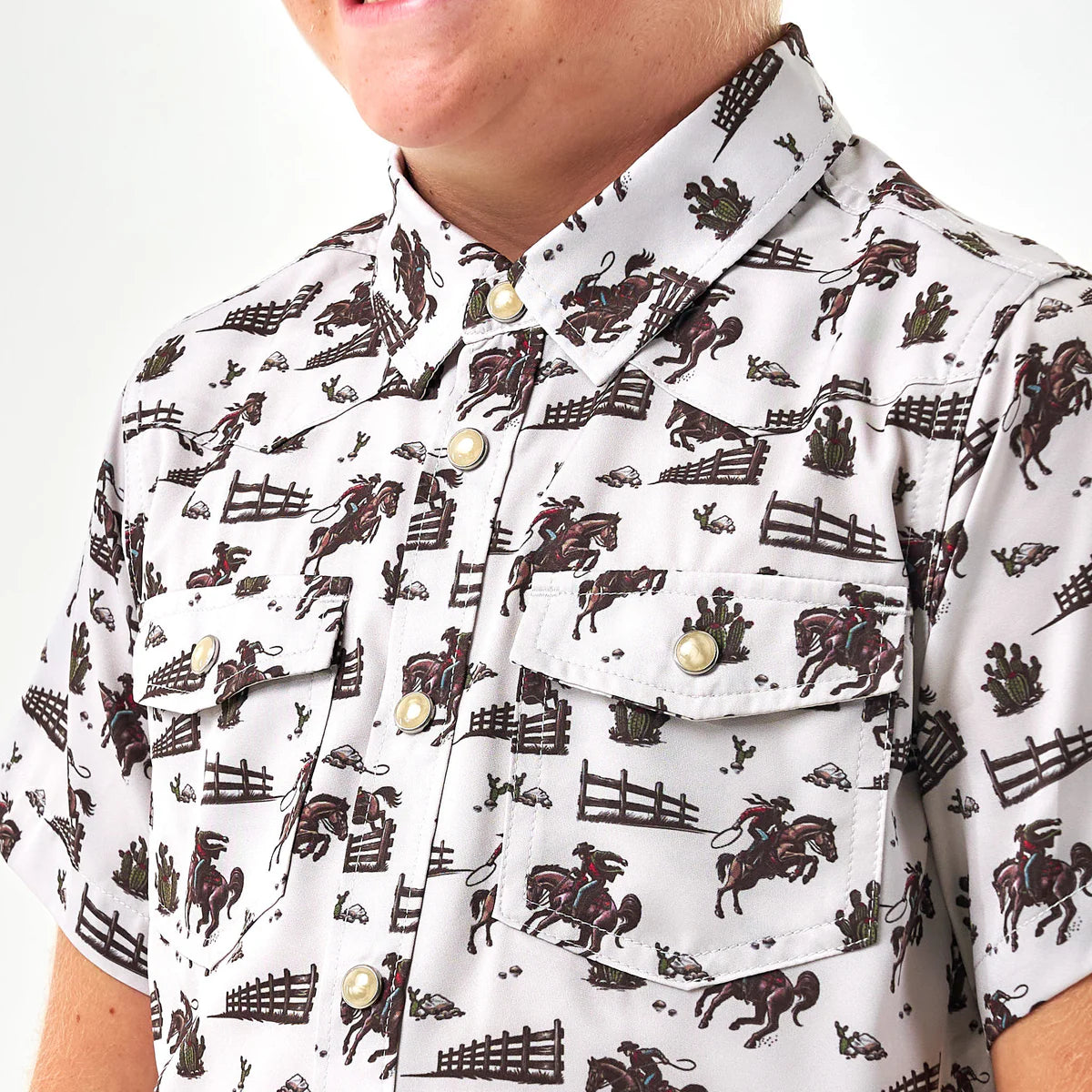 [Burlebo]Youth - Performance Western Shirt - Cowboy Country