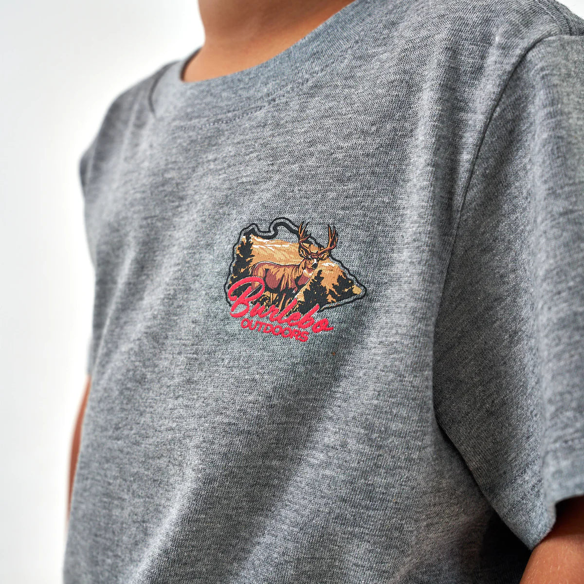 [Burlebo]Youth Tee - Hill Country Buck - Dark Heather Grey