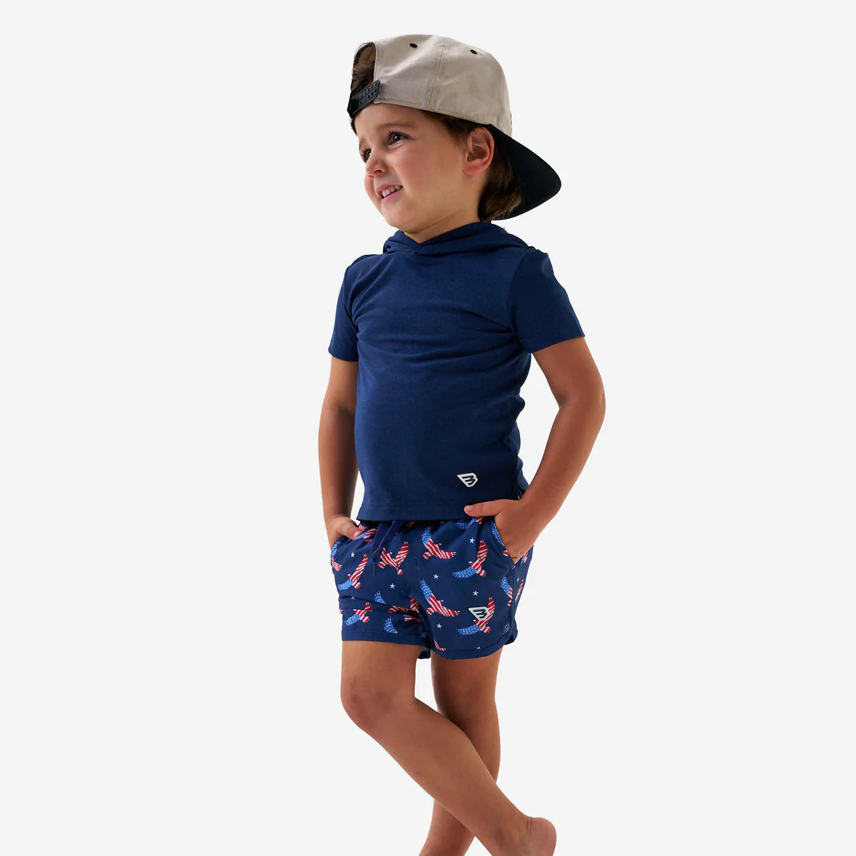 [Burlebo] Youth Swim Trunk - USA Eagle