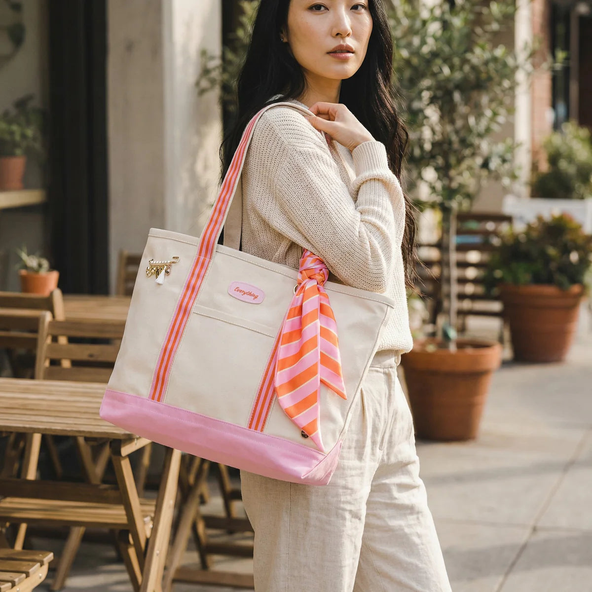 The Darling Canvas Tote Bag - Sicily Stripes