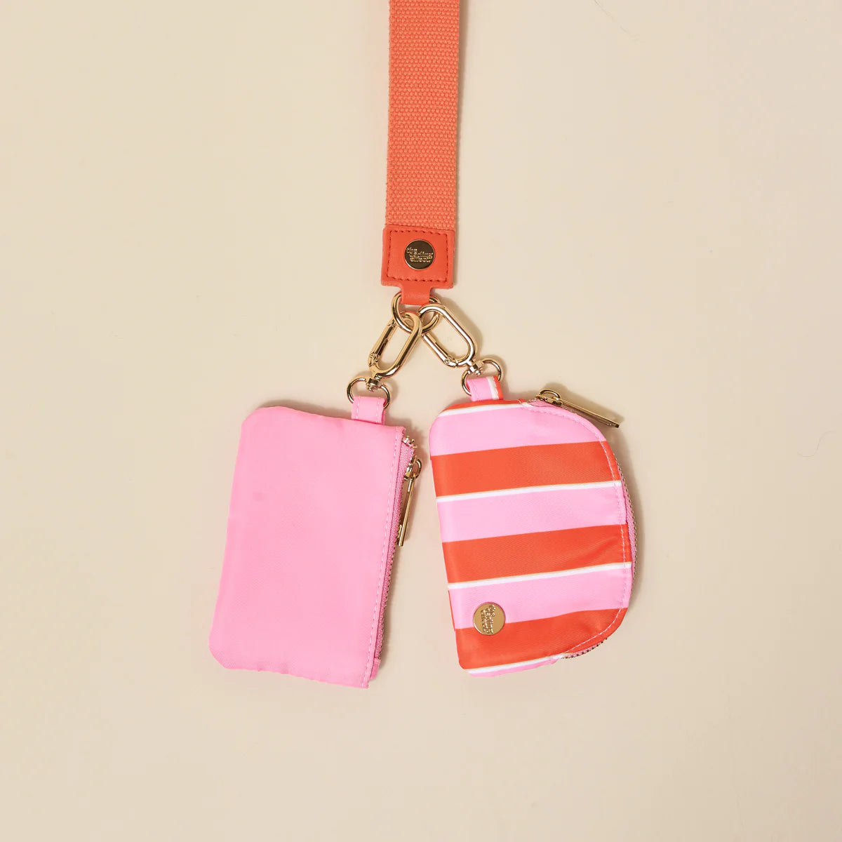 Dynamic Duo Pouch Luxe Wristlet - Sicily Stripes Pink