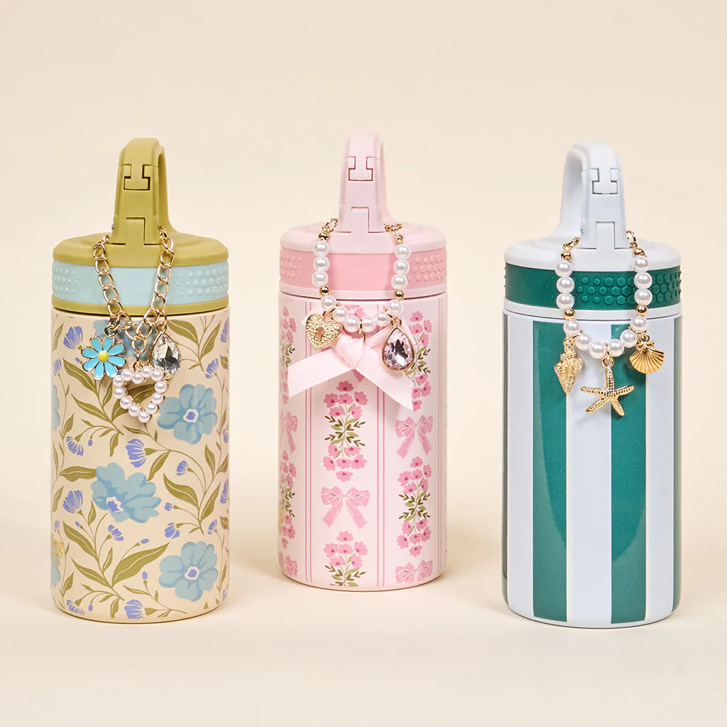 6 oz Lil' Bitty Bottle - Poppin' Petals Aqua