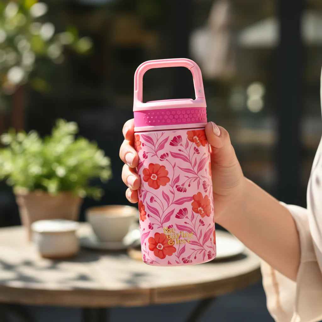 6 oz Lil' Bitty Bottle - Poppin' Petals Hot Pink