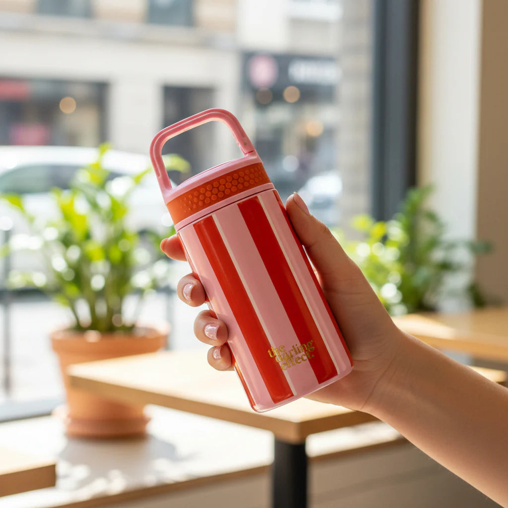 6 oz Lil' Bitty Bottle - Sicily Stripes Pink